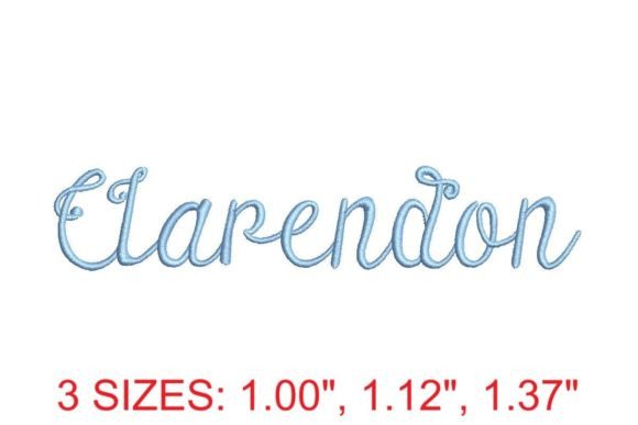 Clarendon Embroidery Font for Boutique Apparel