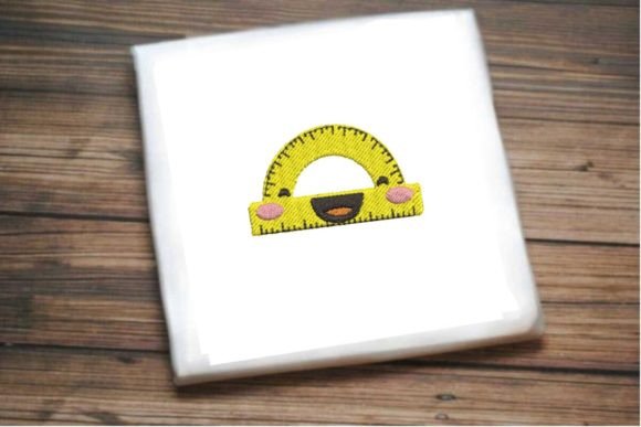 Smiling Protractor: A Joyful Addition to Back to School Embroidery